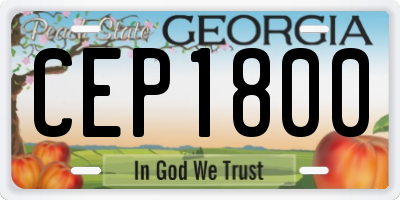 GA license plate CEP1800