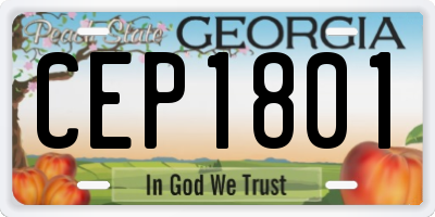GA license plate CEP1801