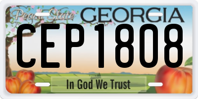 GA license plate CEP1808