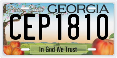 GA license plate CEP1810