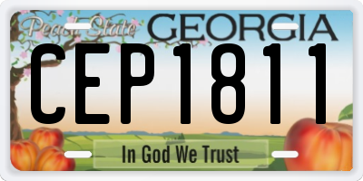 GA license plate CEP1811