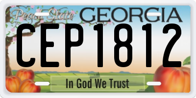 GA license plate CEP1812