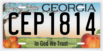GA license plate CEP1814