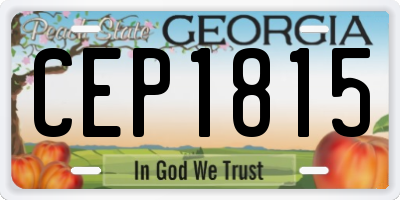 GA license plate CEP1815