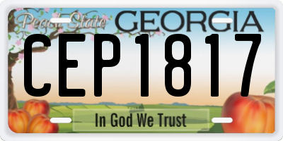 GA license plate CEP1817
