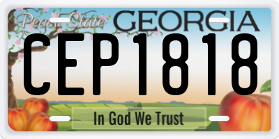 GA license plate CEP1818