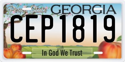 GA license plate CEP1819