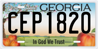GA license plate CEP1820