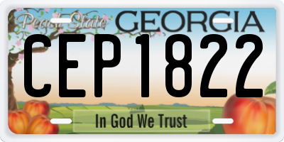 GA license plate CEP1822