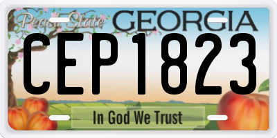 GA license plate CEP1823