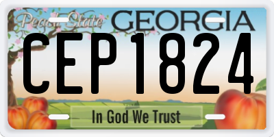 GA license plate CEP1824