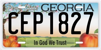 GA license plate CEP1827