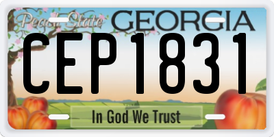 GA license plate CEP1831