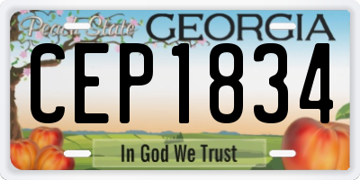 GA license plate CEP1834