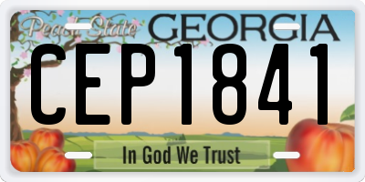GA license plate CEP1841