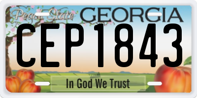 GA license plate CEP1843