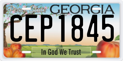 GA license plate CEP1845
