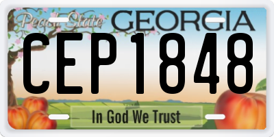 GA license plate CEP1848