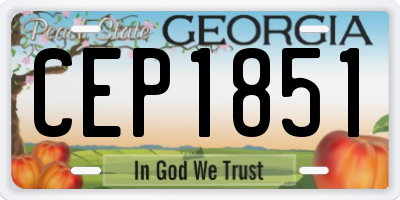 GA license plate CEP1851