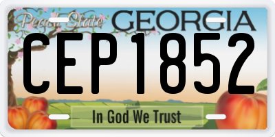 GA license plate CEP1852