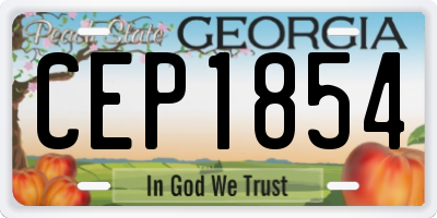 GA license plate CEP1854