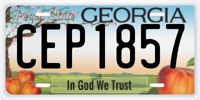 GA license plate CEP1857