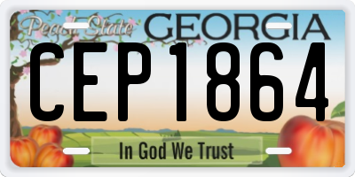 GA license plate CEP1864