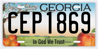GA license plate CEP1869
