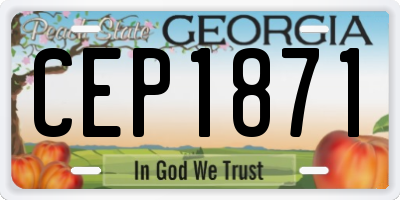GA license plate CEP1871