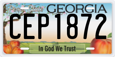 GA license plate CEP1872