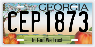 GA license plate CEP1873