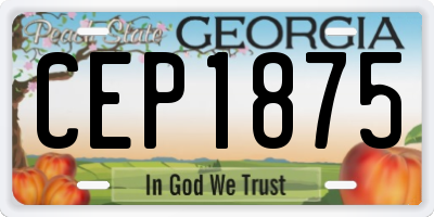 GA license plate CEP1875