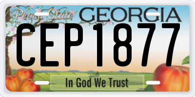 GA license plate CEP1877
