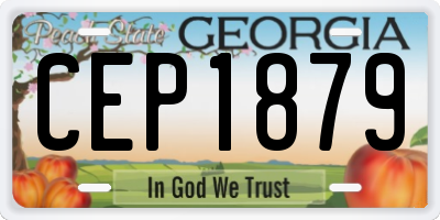 GA license plate CEP1879