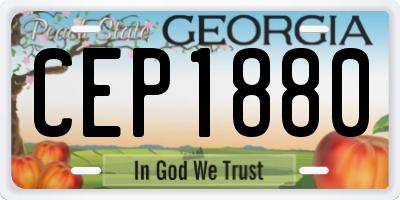 GA license plate CEP1880