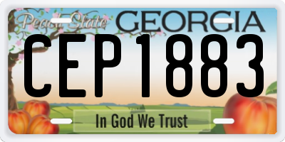 GA license plate CEP1883