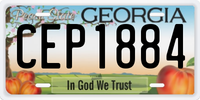 GA license plate CEP1884