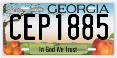 GA license plate CEP1885