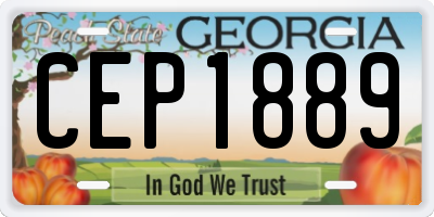 GA license plate CEP1889