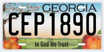 GA license plate CEP1890