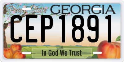 GA license plate CEP1891