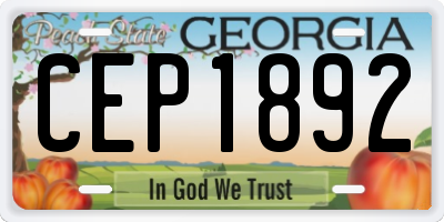 GA license plate CEP1892