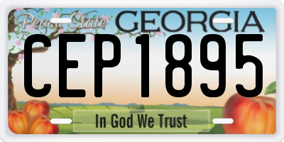 GA license plate CEP1895