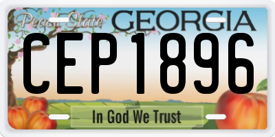 GA license plate CEP1896