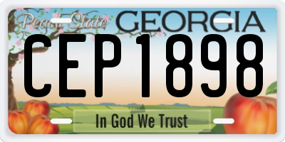 GA license plate CEP1898