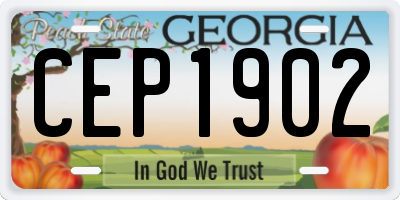 GA license plate CEP1902