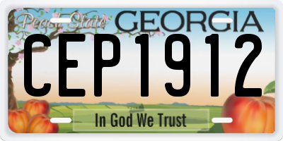 GA license plate CEP1912