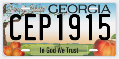 GA license plate CEP1915
