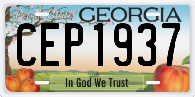 GA license plate CEP1937