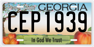 GA license plate CEP1939